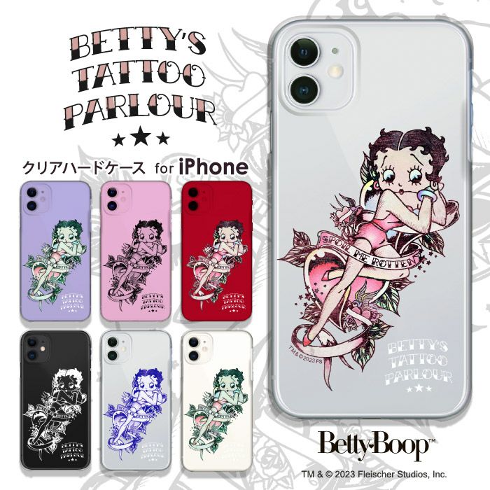 【 Betty Boop™ 】iPhoneケース ハードケース クリアタイプ ベティーちゃん タトゥー tattoo 正規品 | WOOD GREEN